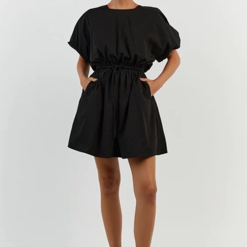 DISSH ELLA BLACK COTTON MINI DRESS